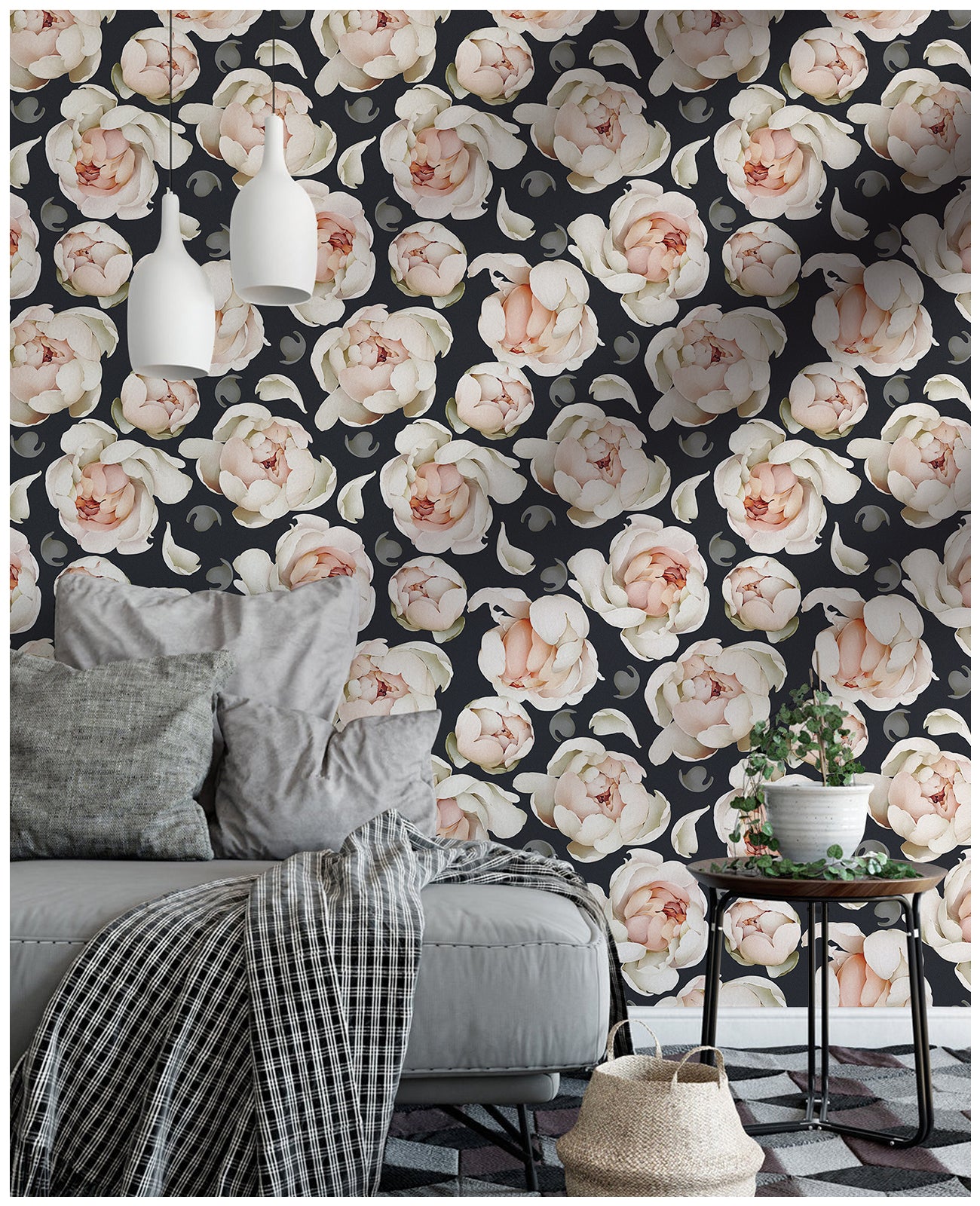 HaokHome 93254-1 Floral Wallpaper Peel and Stick Removable Vinyl Stick on Contact Wall Paper
