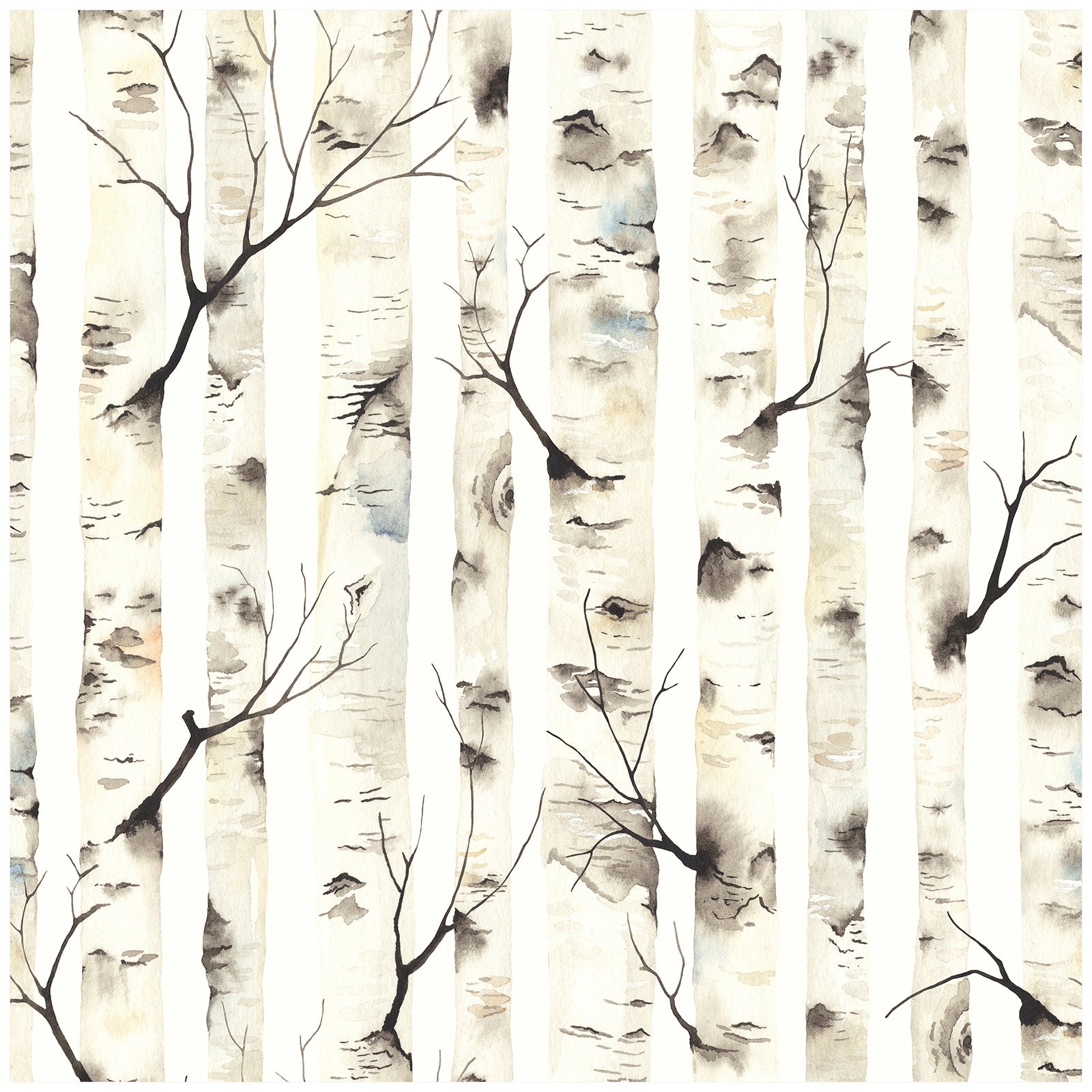 HaokHome 92074 Forest Peel and Stick Wallpaper Birch Tree Mural Beige Removable Wall Paper Sticker Pull and Stick