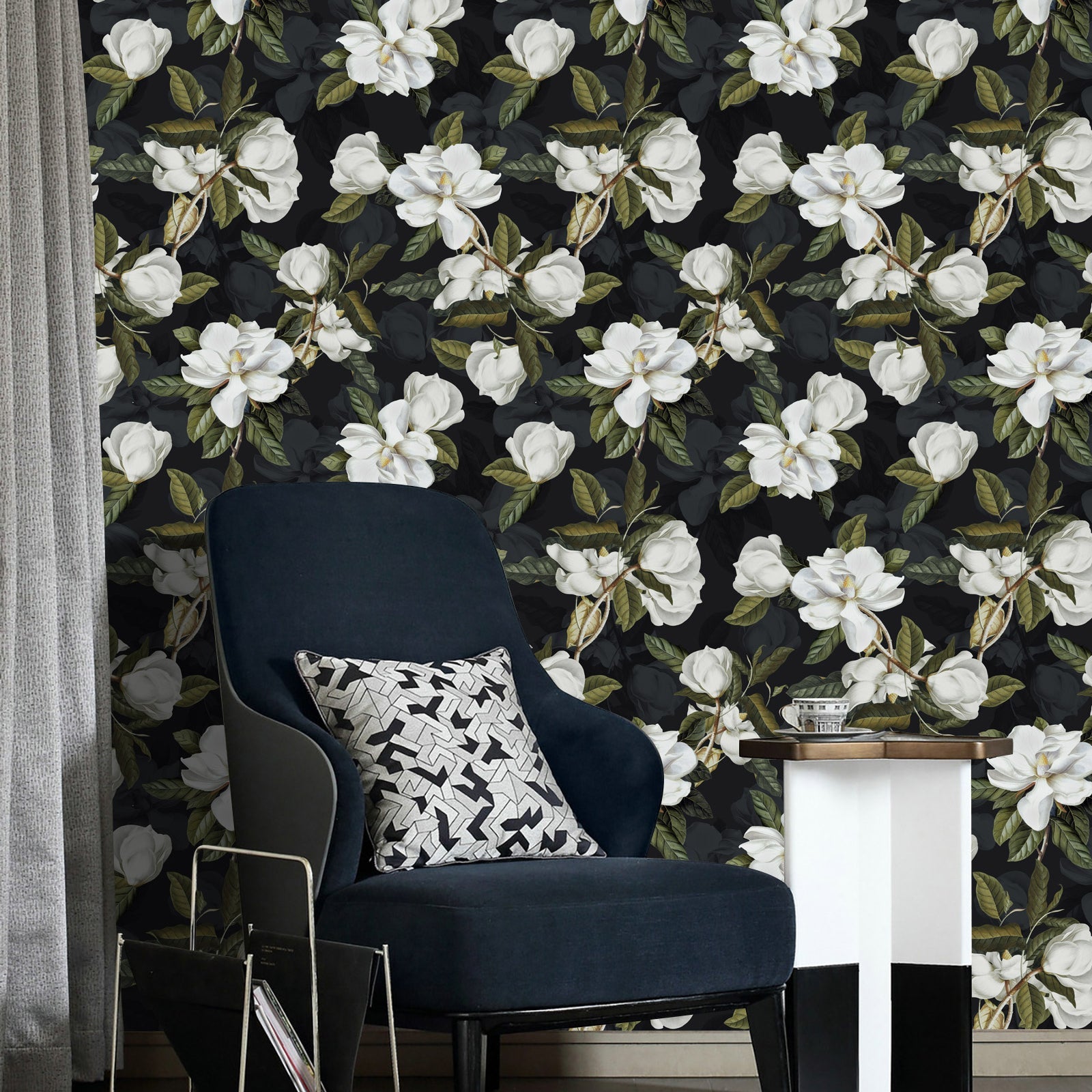 HaokHome 93169-1 Gardenia Floral Peel and Stick Wallpaper Removable Vinyl Self Adhesive Mural Wallpaper