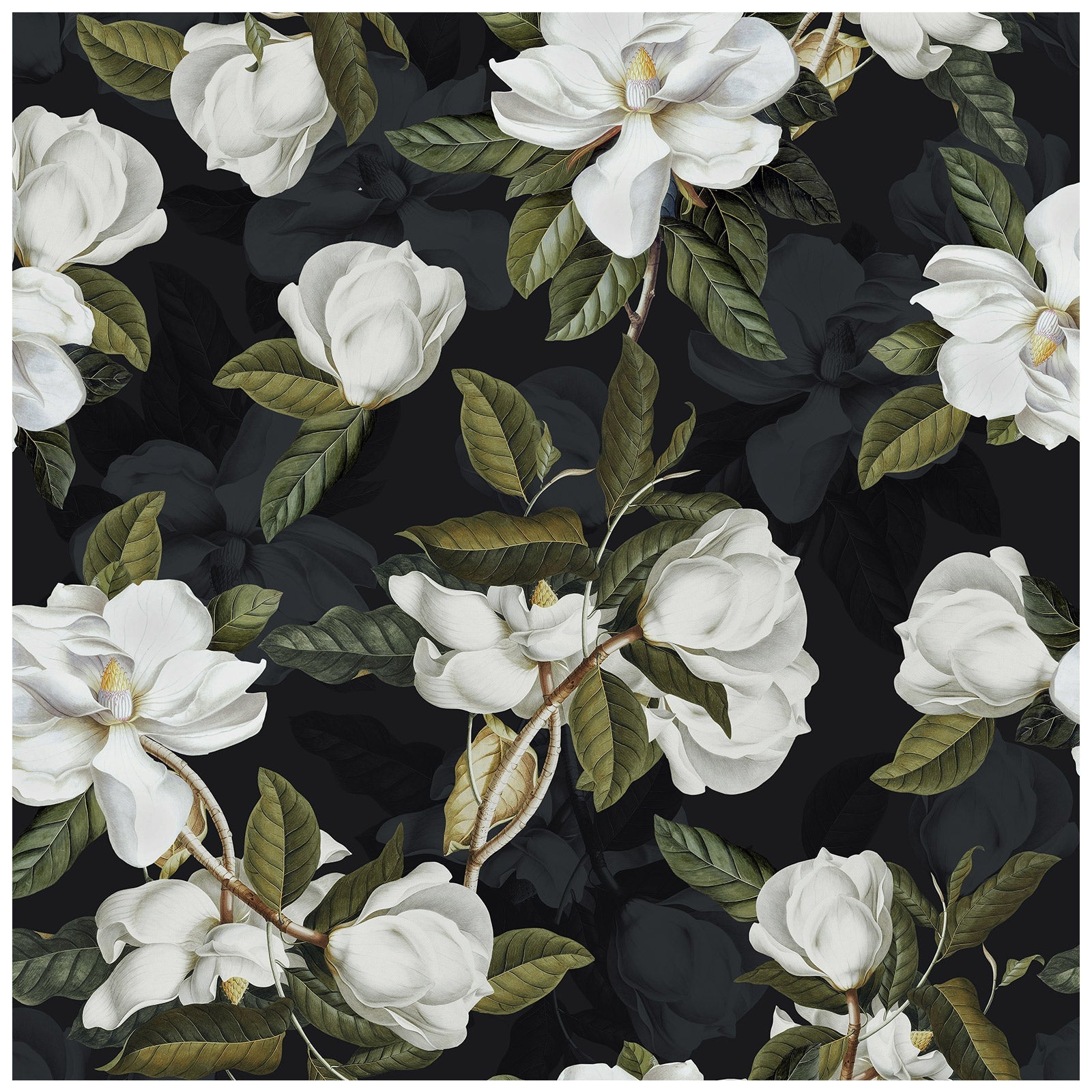 HaokHome 93169-1 Gardenia Floral Peel and Stick Wallpaper Removable Vinyl Self Adhesive Mural Wallpaper