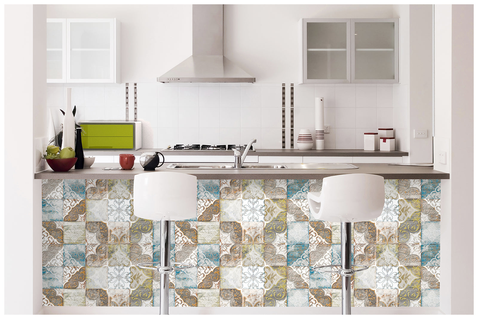 HaokHome 96052 Geometric Tiles Peel and Stick Wallpaper Removable Vinyl Self Adhesive Home Decor