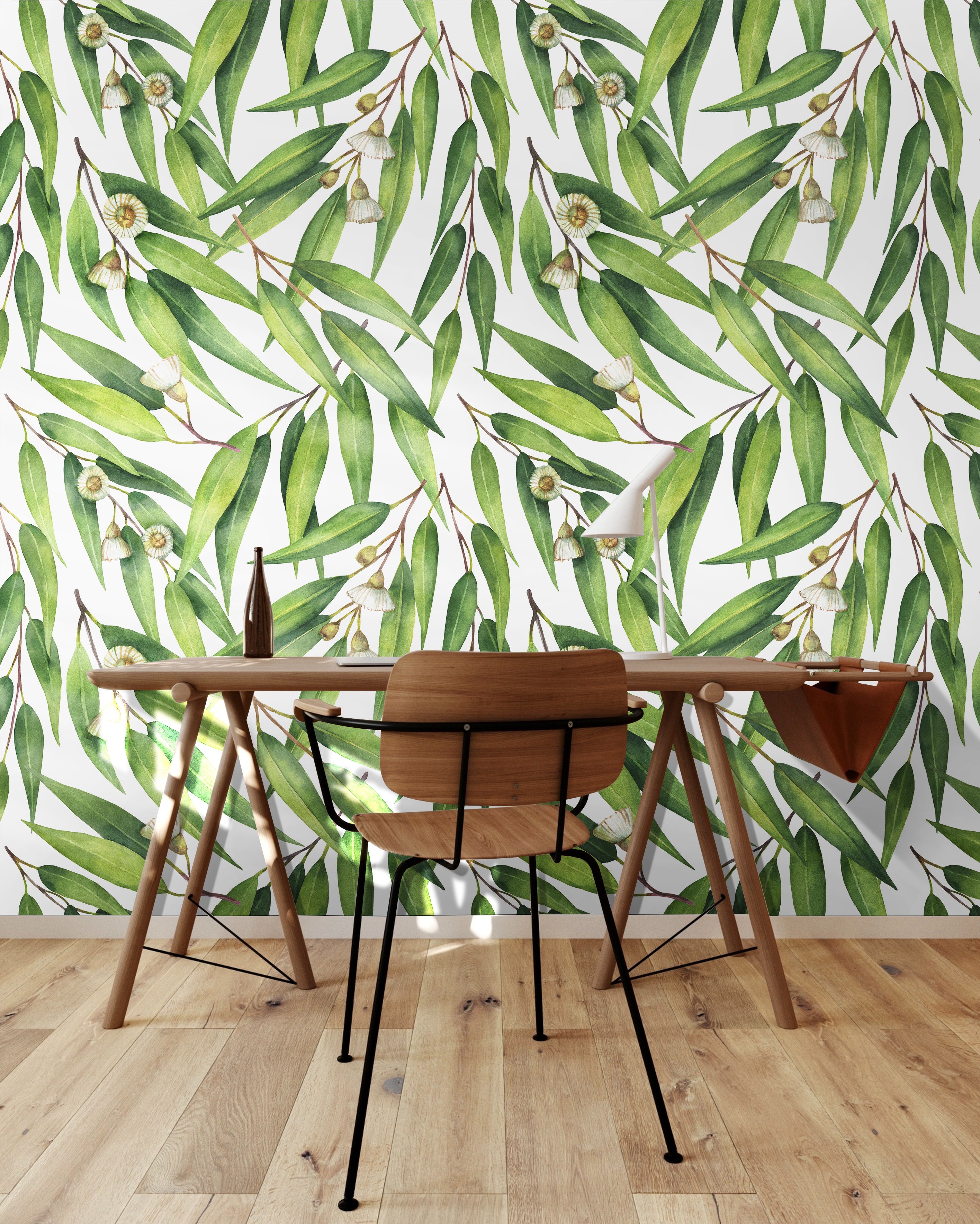 HaokHome 93139 Green Floral Leaf Contact Paper Peel and Stick Wallpaper DIY Boho Wall Decor