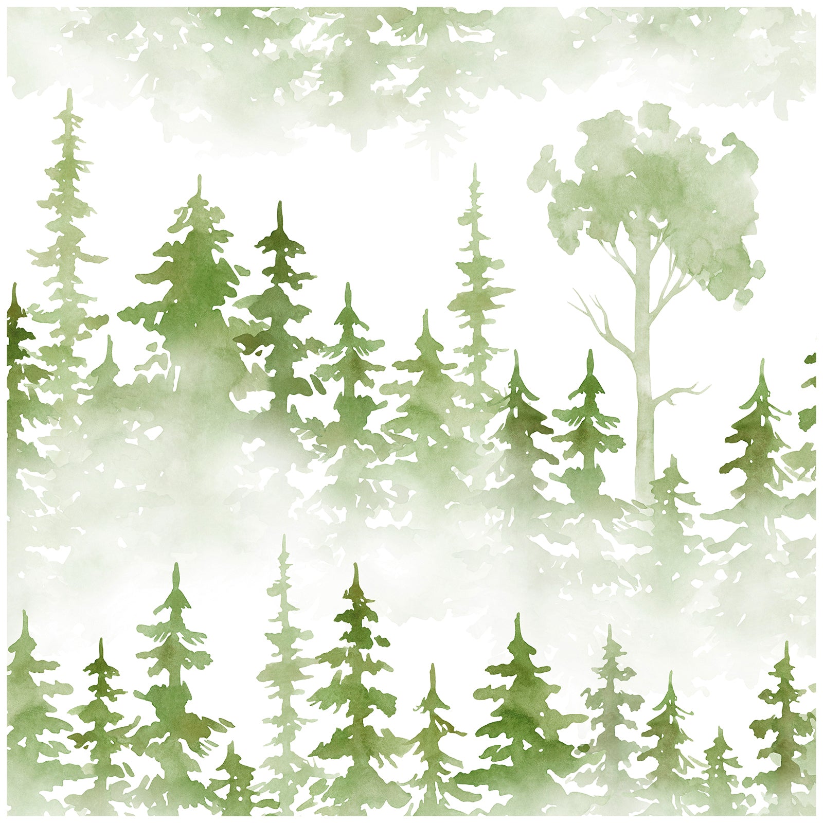 HaokHome 93131 Green Forest Peel and Stick Wallpaper Boho Tree Removable Contact Wallpaper