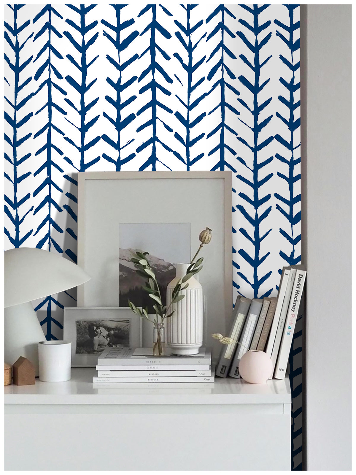 HaokHome 96038-1 Herringbone Geometric Peel and Stick Wallpaper Vinyl Removable Self Adhesive Home Decor