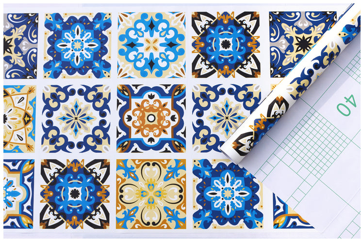 Peel and Stick Wallpaper Moroccan Colorful Tiles Wallpaper for Kitchen Backsplash Bathroom Decor
