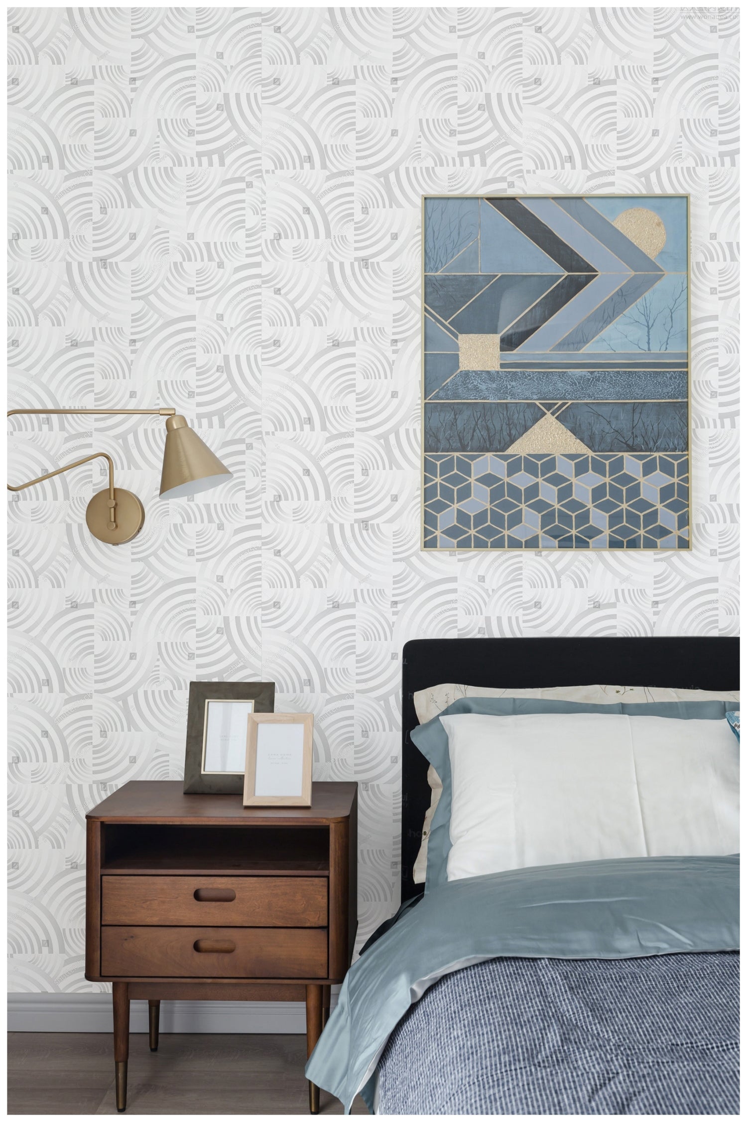 HaokHome 96035-1 Irregular Geometry Peel and Stick Wallpaper Vinyl Self Adhesive Home Decorative