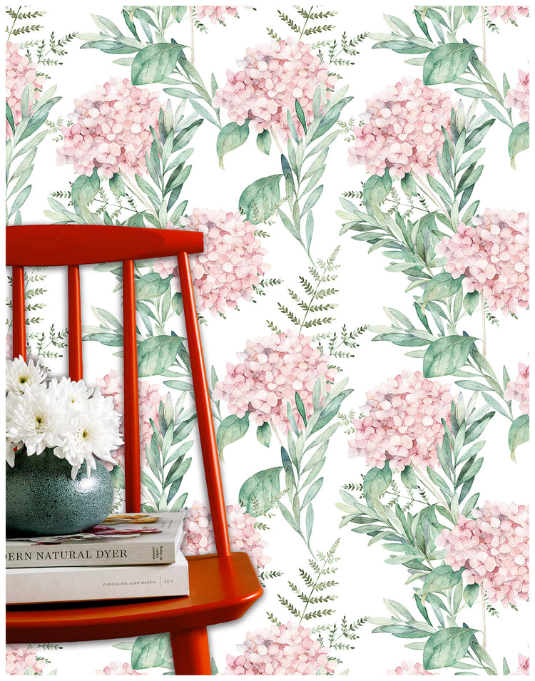 Pink Floral Peony Peel and Stick Wallpaper Vinyl Removable Home Drcor