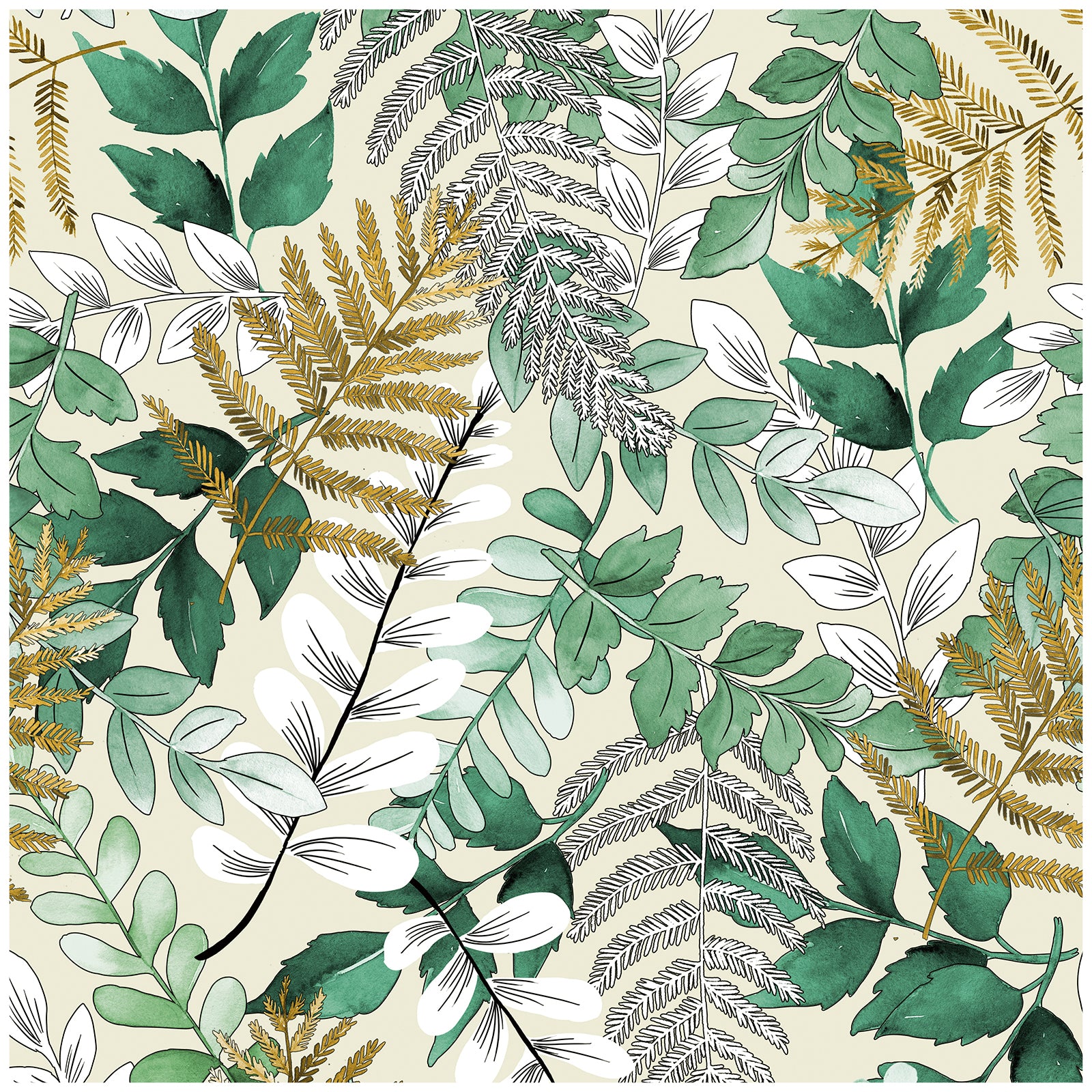 HaokHome 93060 Leaves Forest Peel and Stick Wallpaper Removable Vinyl Self Adhesive Home Decor