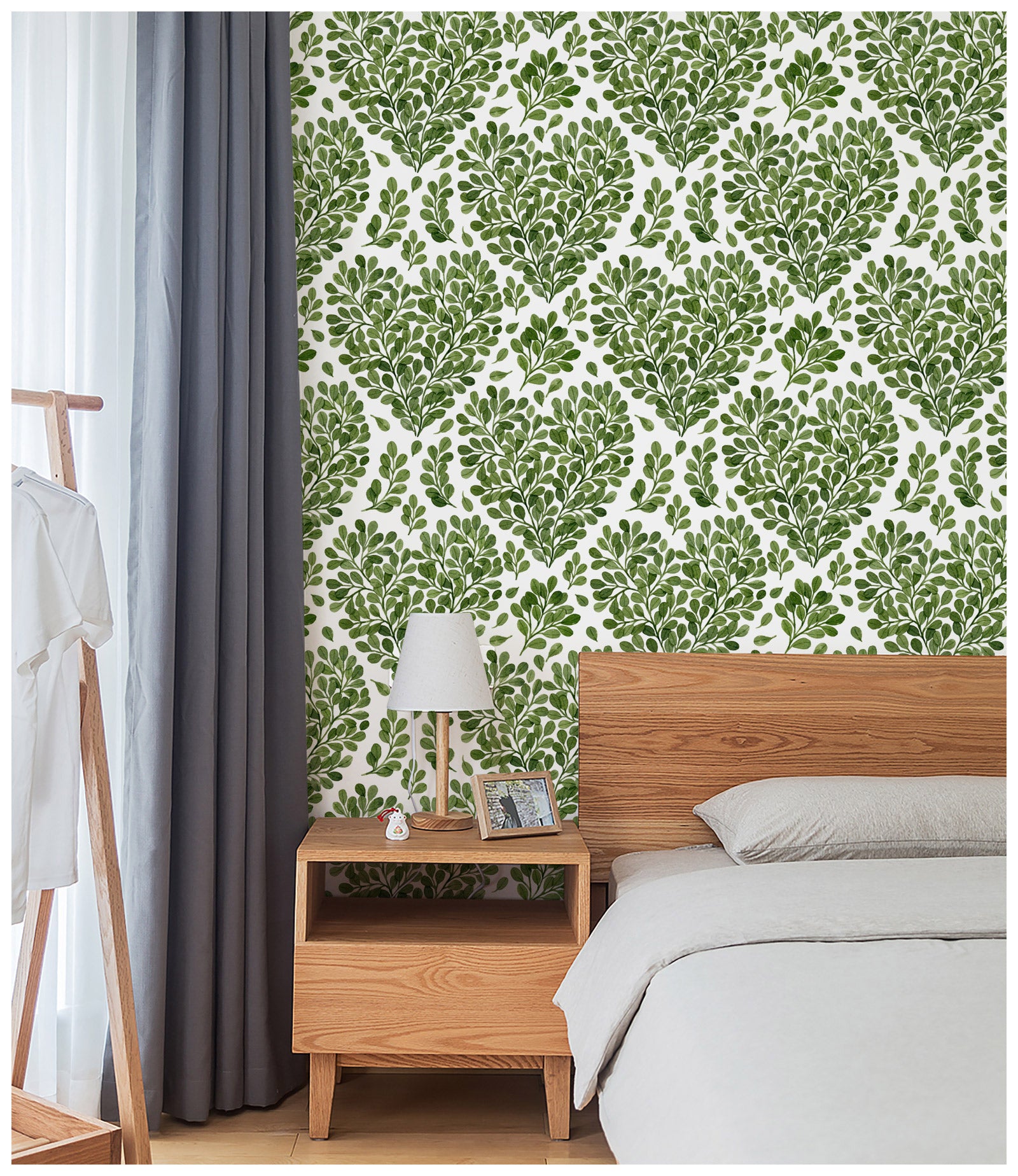 HaokHome 93161 Modern Leaves Heart Peel and Stick Wallpaper Removable Vinyl Wall Decor