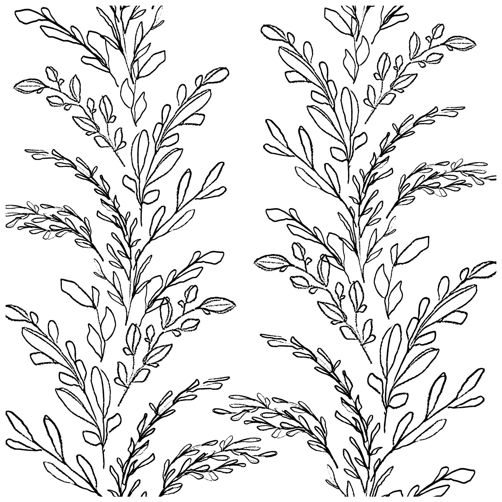 HaokHome 93172 Modern Sketched Leaf Floral Peel and stick wallpaper