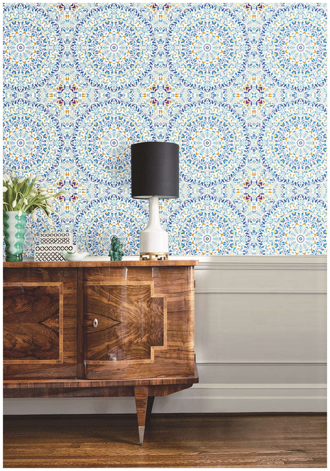 HaokHome 96029 Morocco Tiles Peel and Stick Wallpaper Removable Wall Paper Sticker Pull and Stick