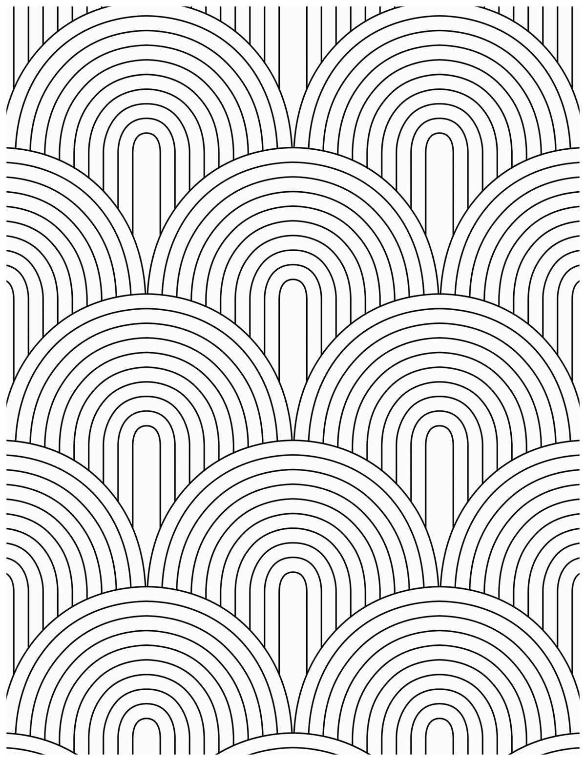 Modern Geometric Line Art Wallpaper | Black and White Arch Design