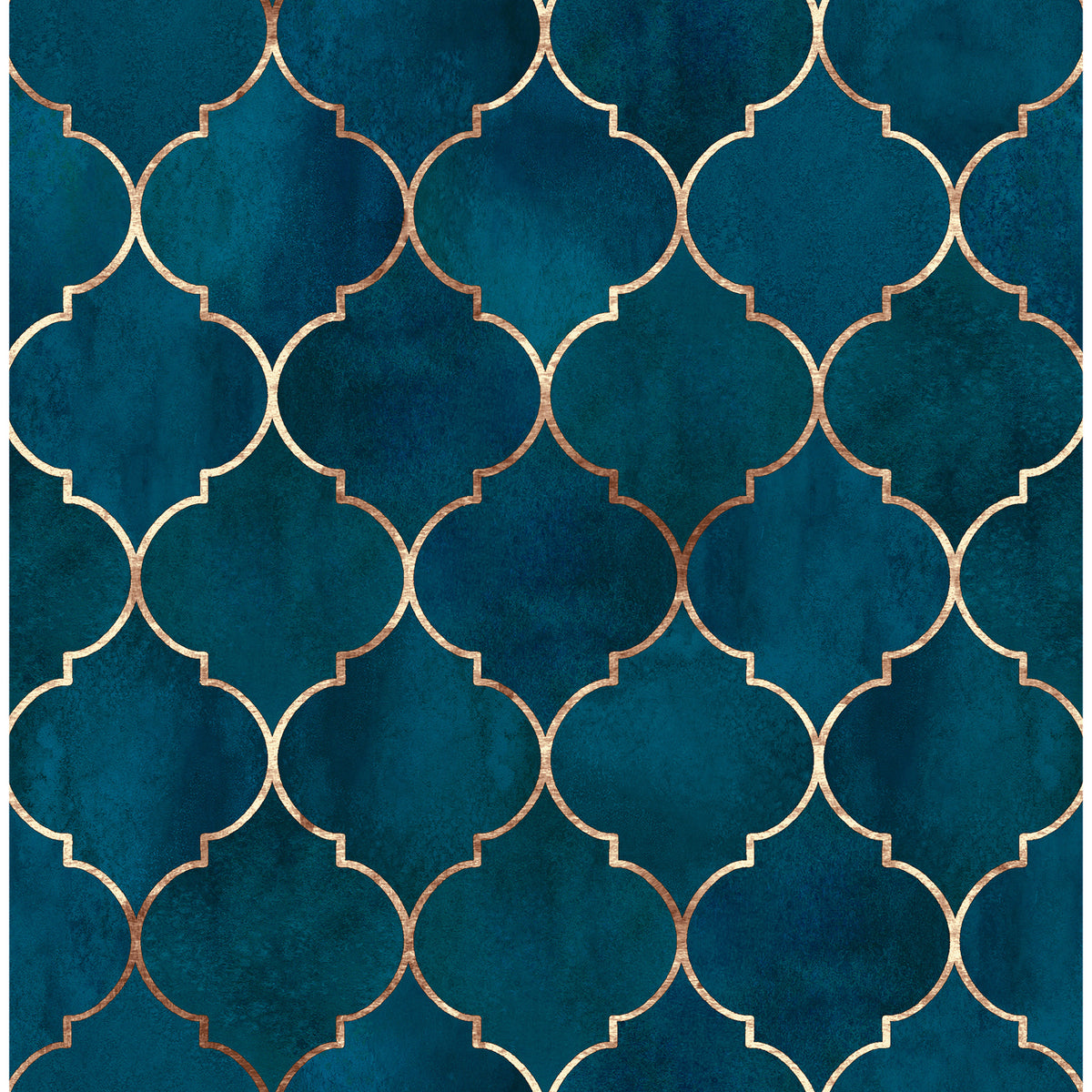 teal and gold wallpaper
