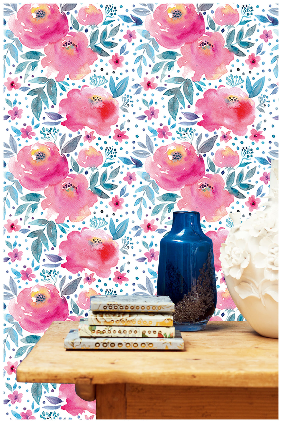 HaokHome 93072 Peony Floral Peel and Stick Wallpaper Removable Vinyl Self Adhesive Home Decor