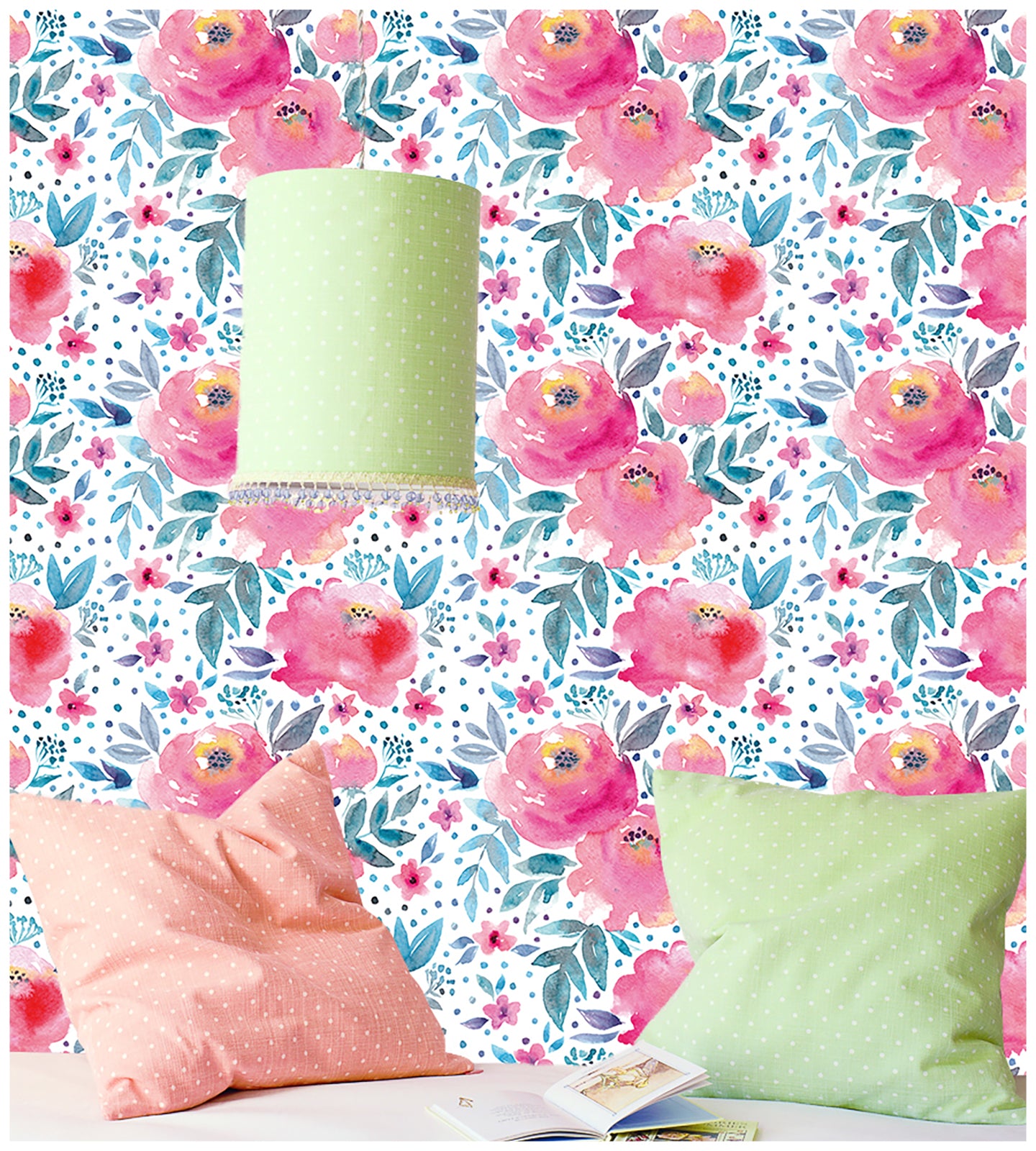 HaokHome 93072 Peony Floral Peel and Stick Wallpaper Removable Vinyl Self Adhesive Home Decor