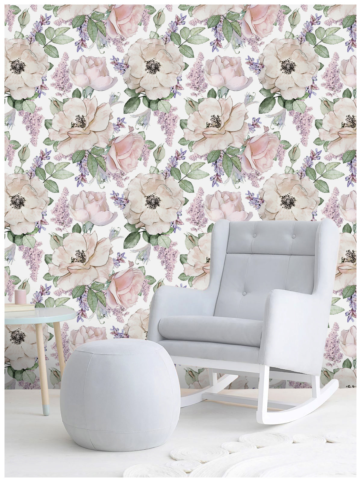 HaokHome 93012-1 Peony Floral Peel and Stick Wallpaper Removable White Pink Flowers Leaf Shelf Liner Contact Paper