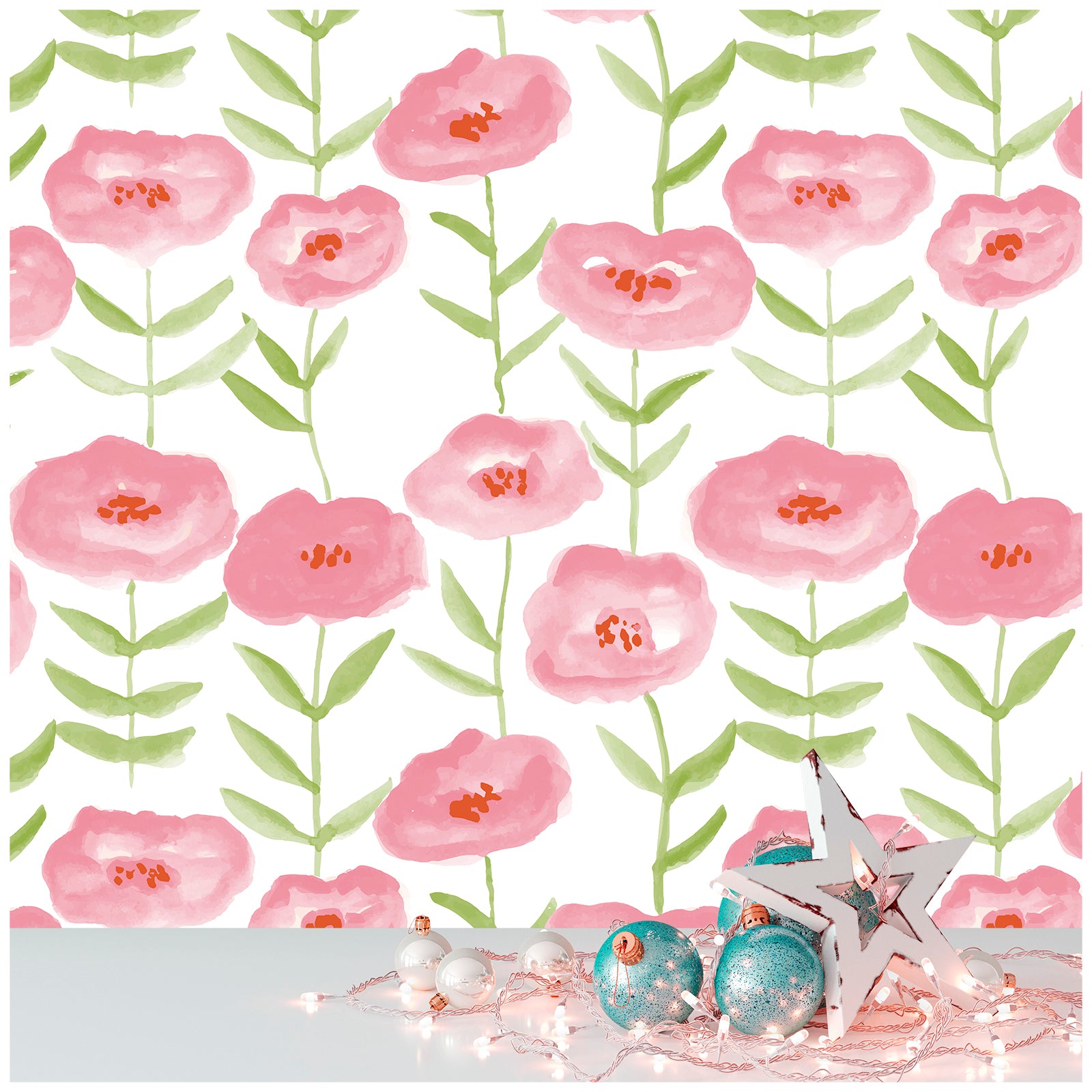 HaokHome 93056-1 Pink Peel and Stick Wallpaper Floral Pink Flowers Textured Contact Paper for Bedroom Wall Decor