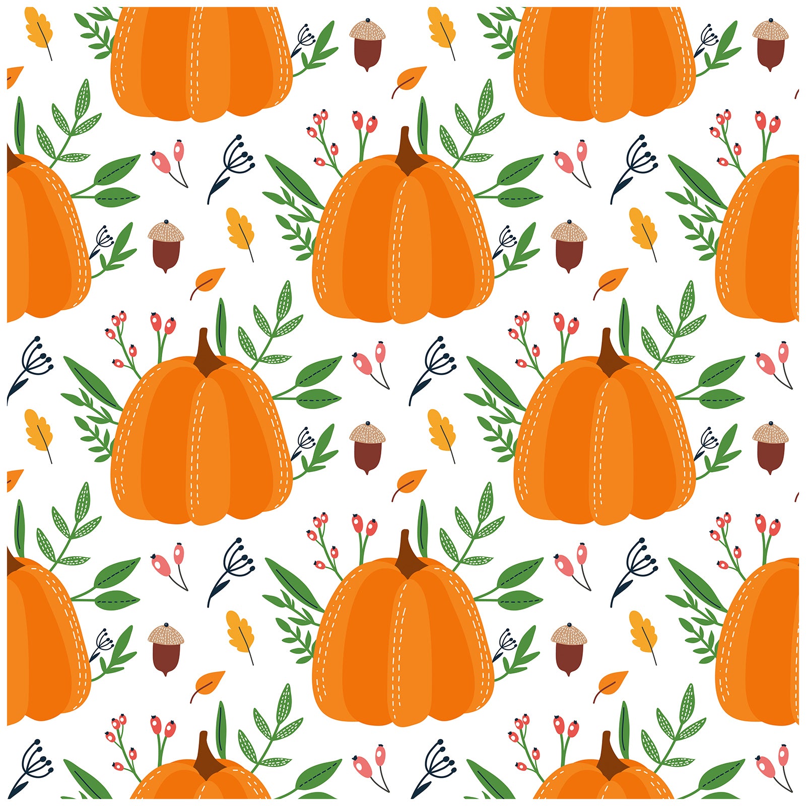 HaokHome 93058 Pumpkin Wallpaper Contact Wall Paper Stickers Pull and Stick for Bedroom, Kitchen, Nursery Wall Decal Peel and Stick