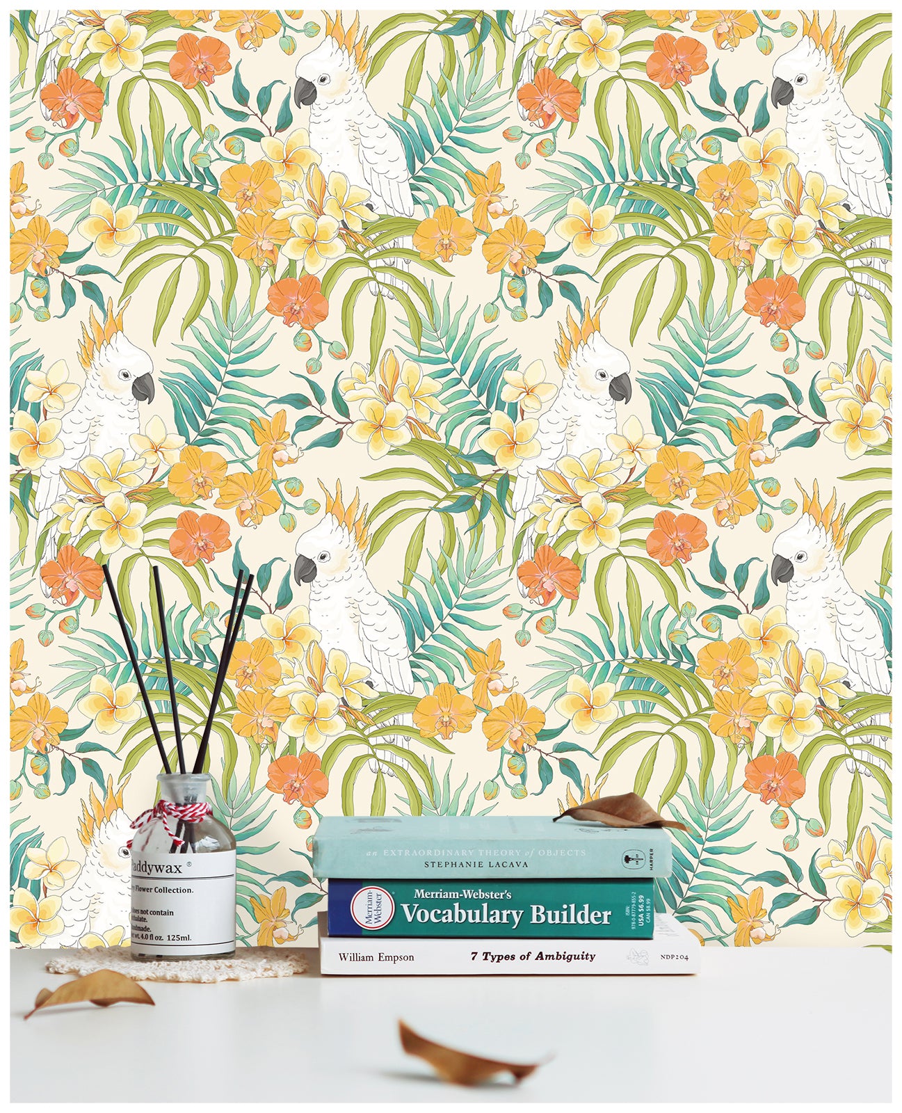 HaokHome 93046-2 Rainforest Tropical Peel and Stick Wallpaper Parrot Vinyl Self Adhesive Home Decor