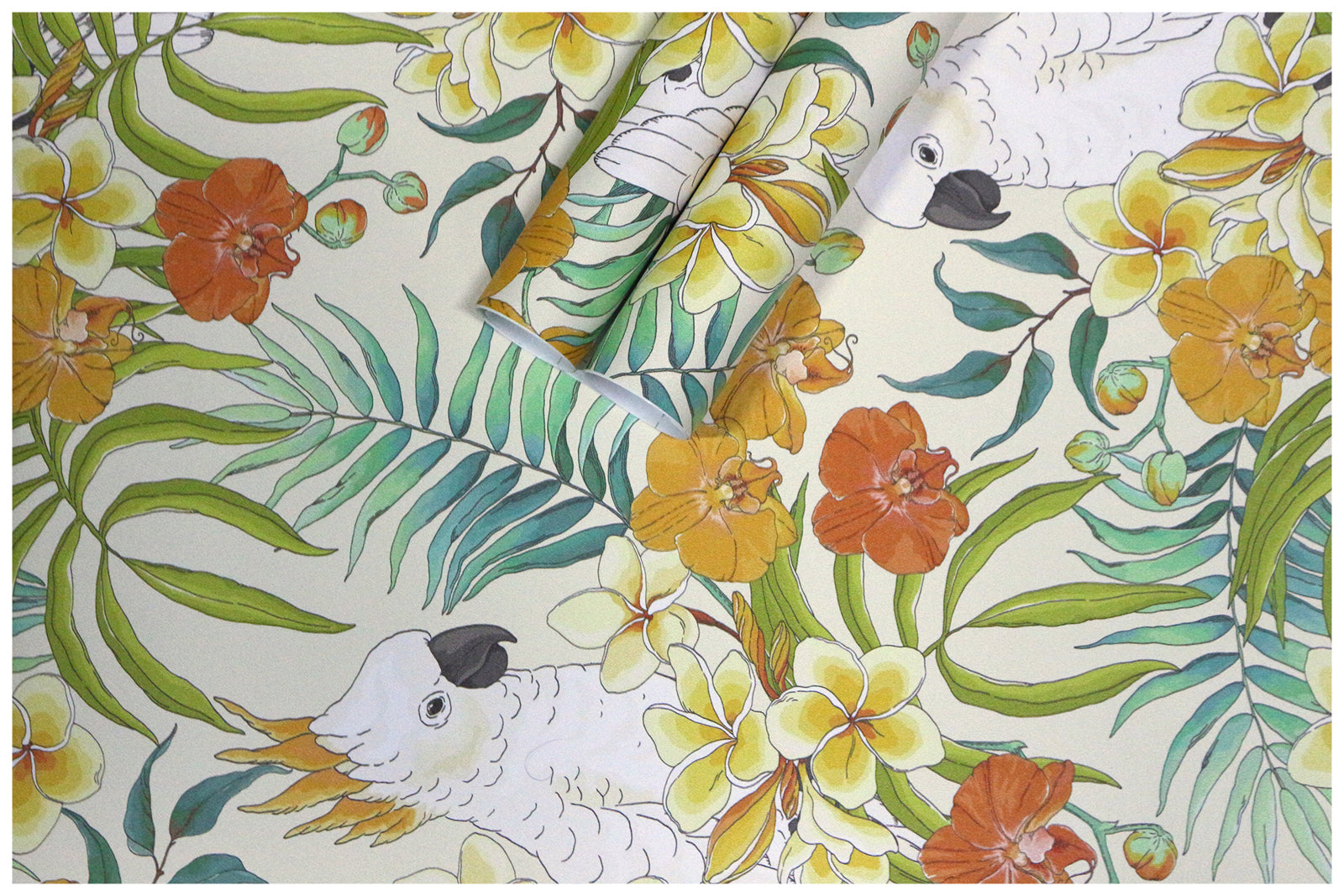 HaokHome 93046-2 Rainforest Tropical Peel and Stick Wallpaper Parrot Vinyl Self Adhesive Home Decor