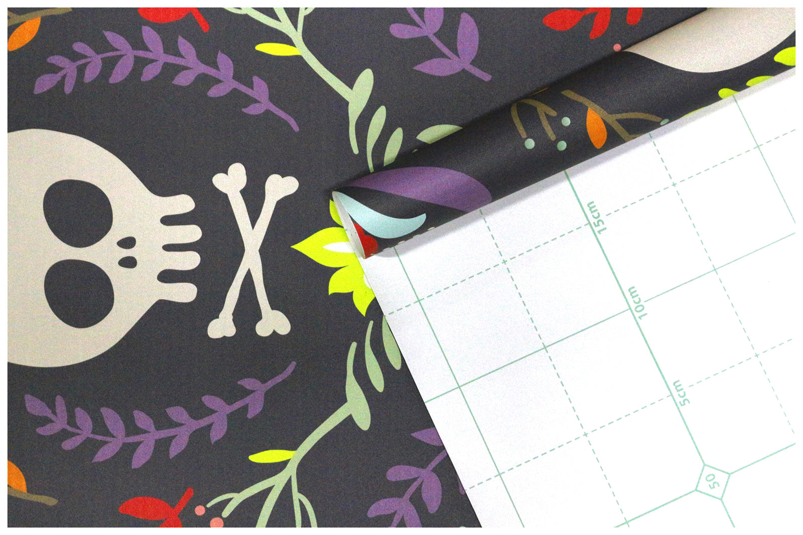 HaokHome 94013-1 Sugar Skull Damask Wallpaper Peel and Stick Colorful Removable Wallpaper for Wall DIY Decorations