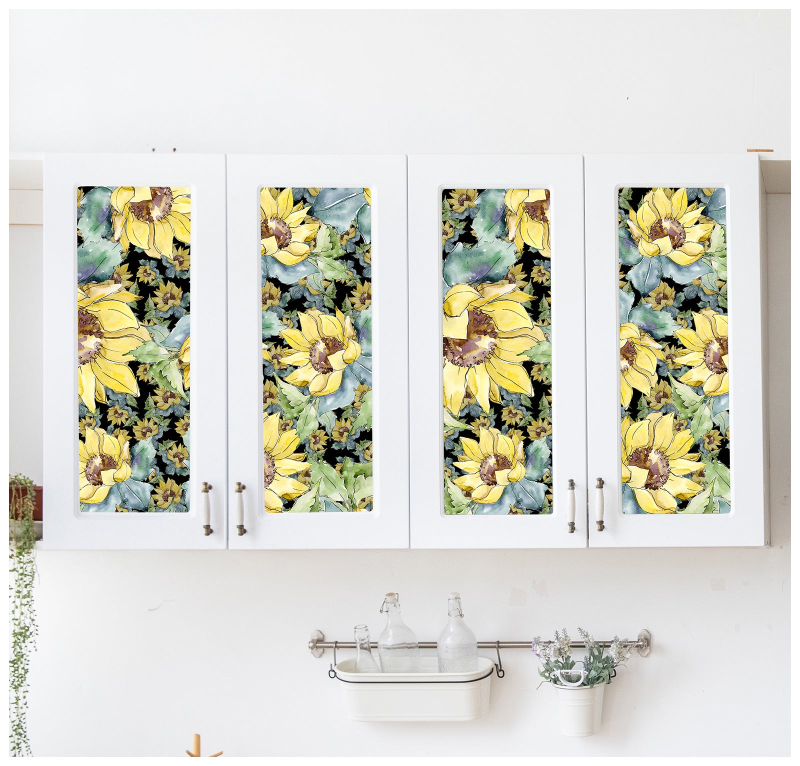 HaokHome 93146 Sunflower Floral Peel and Stick Wallpaper Removable Stick on Wall Decor