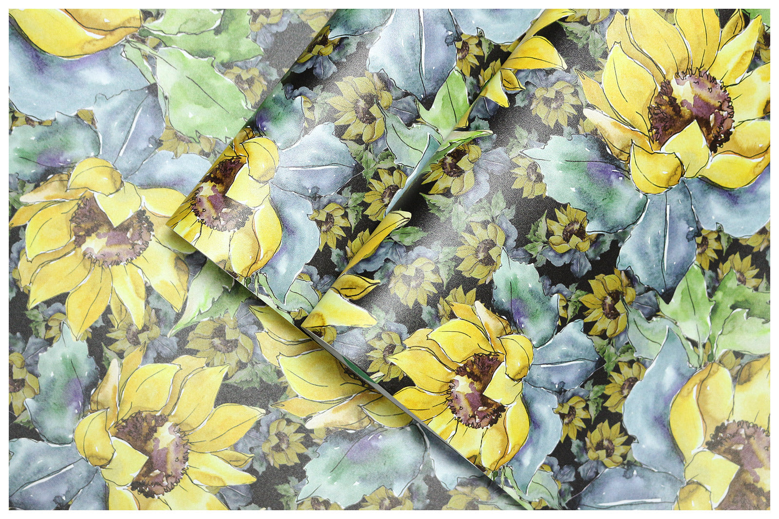 HaokHome 93146 Sunflower Floral Peel and Stick Wallpaper Removable Stick on Wall Decor