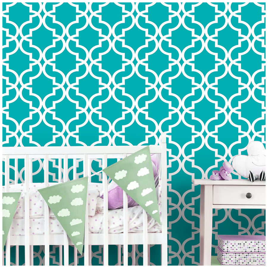 HaokHome 96027-1 Trellis Contact Paper Green Peel and Stick Wallpaper Removable Adhesive Contact Paper for Modern DIY Covering
