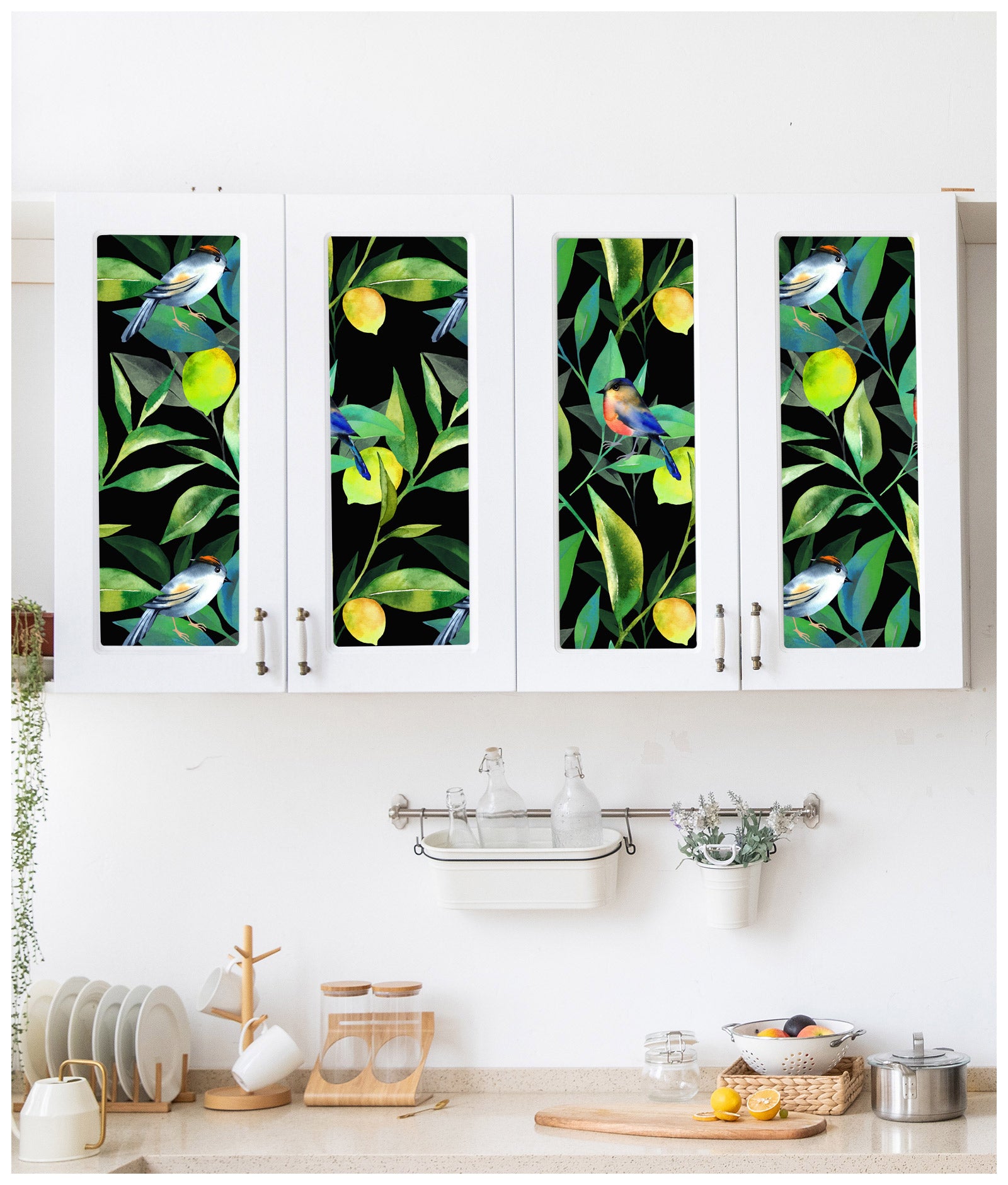 HaokHome 93137 Tropical Leaves Lemons Peel and Stick Wallpaper Removable Stick on Home Decor