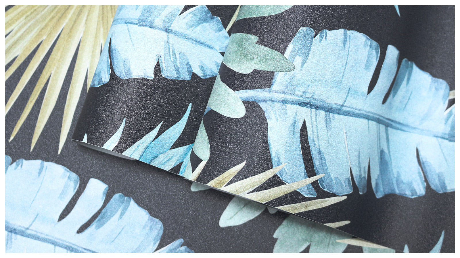 HaokHome 93158 Tropical Palm Branch Peel and Stick Wallpaper Navy Leaves Removable Wallpaper