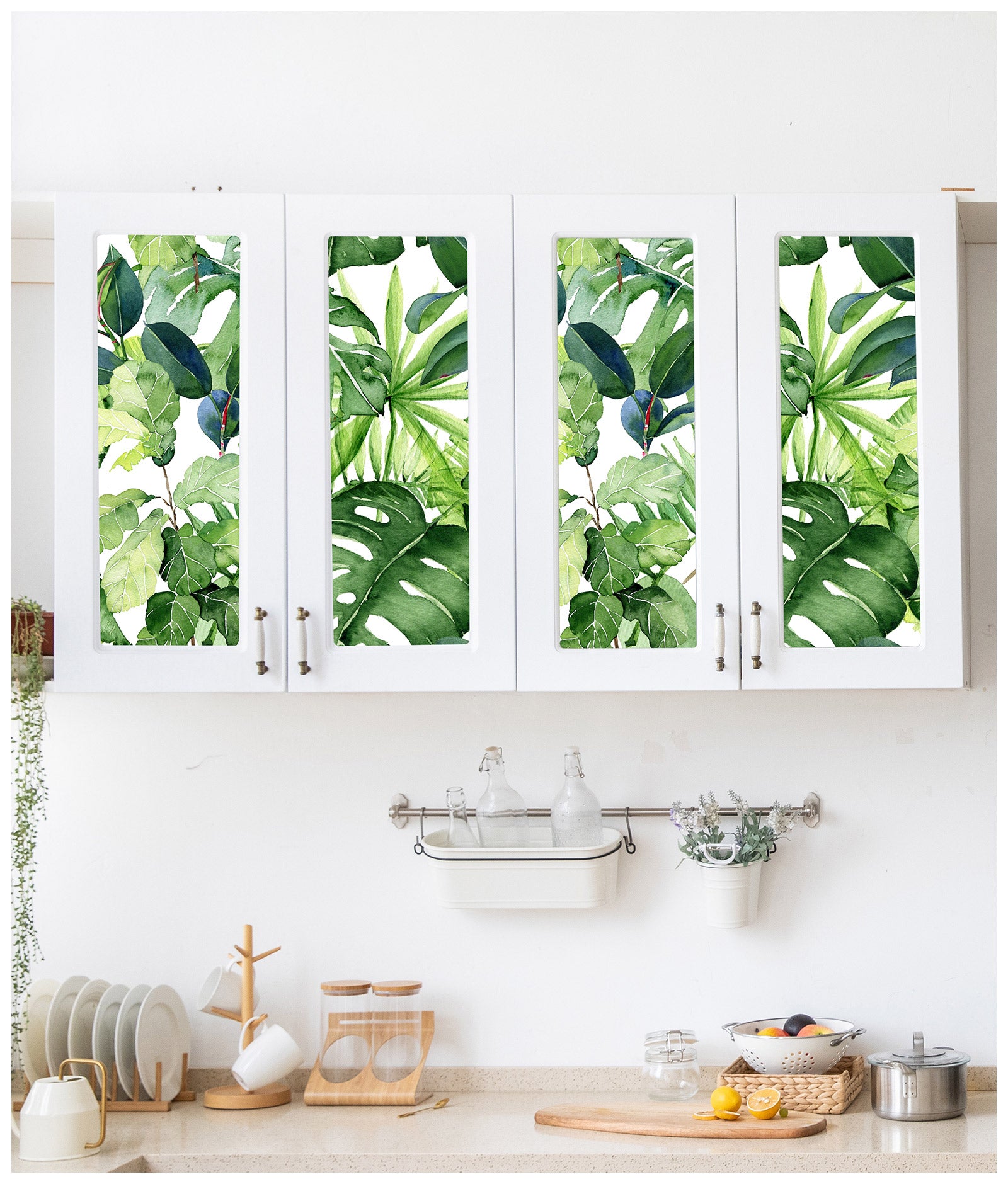 HaokHome 93143 Tropical Wallpaper Peel and Stick Palm Leaves Removable Self-Adhesive Wallpaper