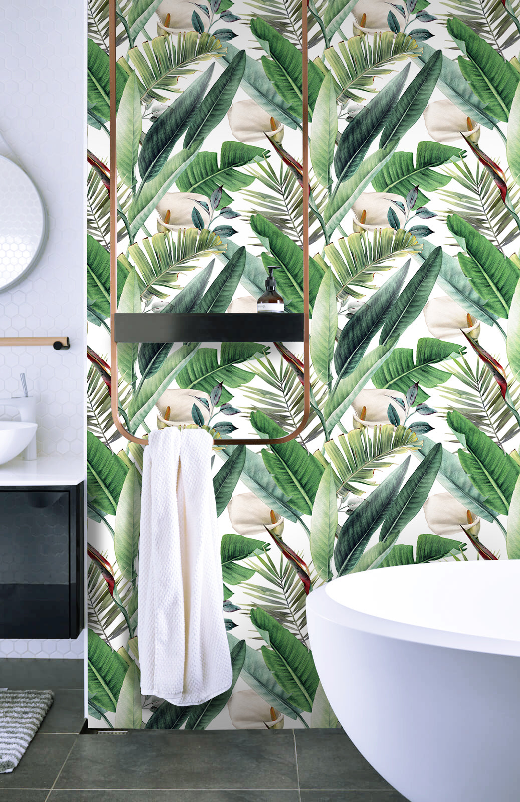 HaokHome 93095 Tropical Wallpaper Peel and Stick Wallpaper Green Palm Leaves Wallpaper