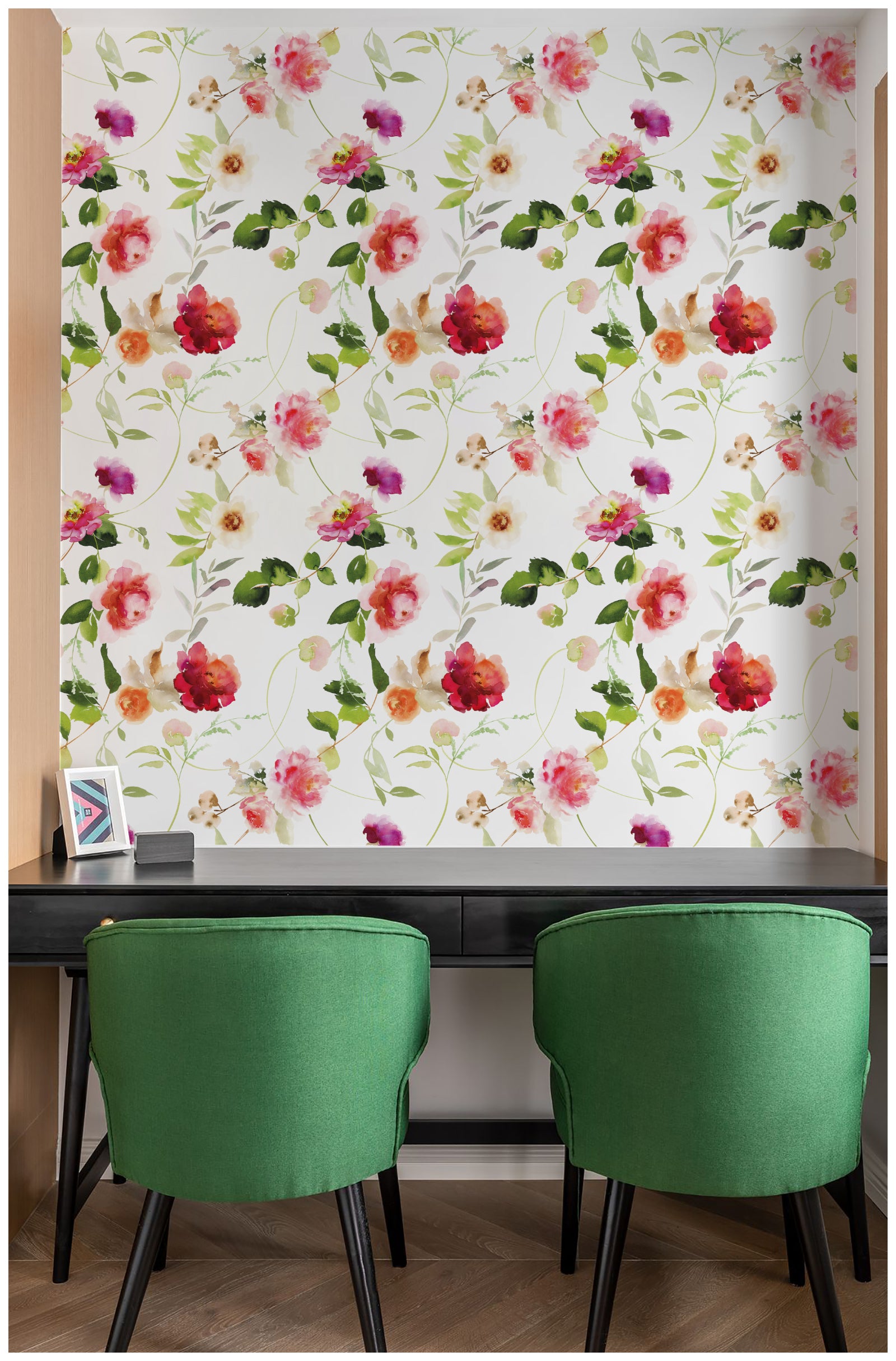 HaokHome 93078 Victoria Wallpaper Peel and Stick with Watercolor Peony Vintage Floral Wallpaper