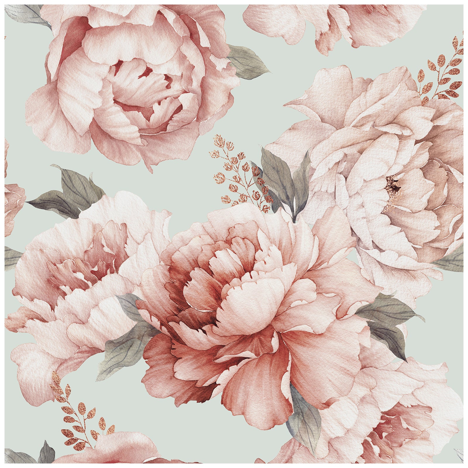 HaokHome 93130 Vintage Mistyrose Peel and Stick Peony Floral Wallpaper for Bedroom