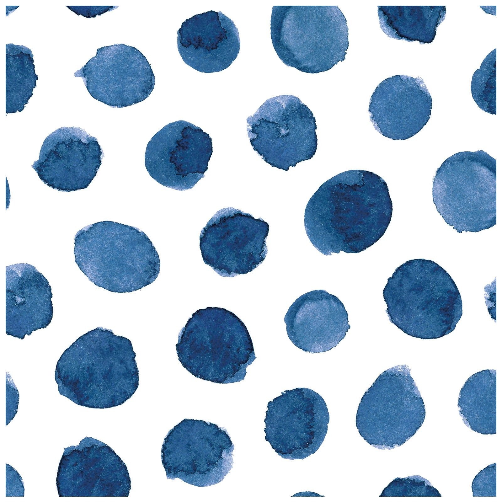 HAOKHOME 96099-1 Watercolor Brush Strokes Dots Peel and Stick Wallpaper Removable Indigo Blue/White Vinyl Self Adhesive Mural