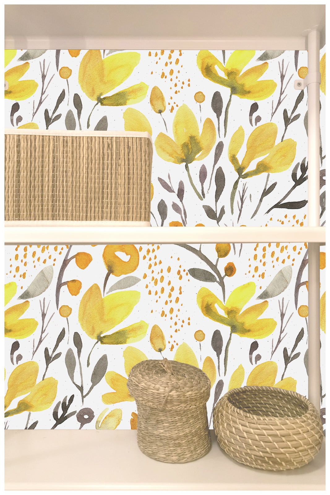  Watercolor Floral Peel and Stick Wallpaper  Yellow