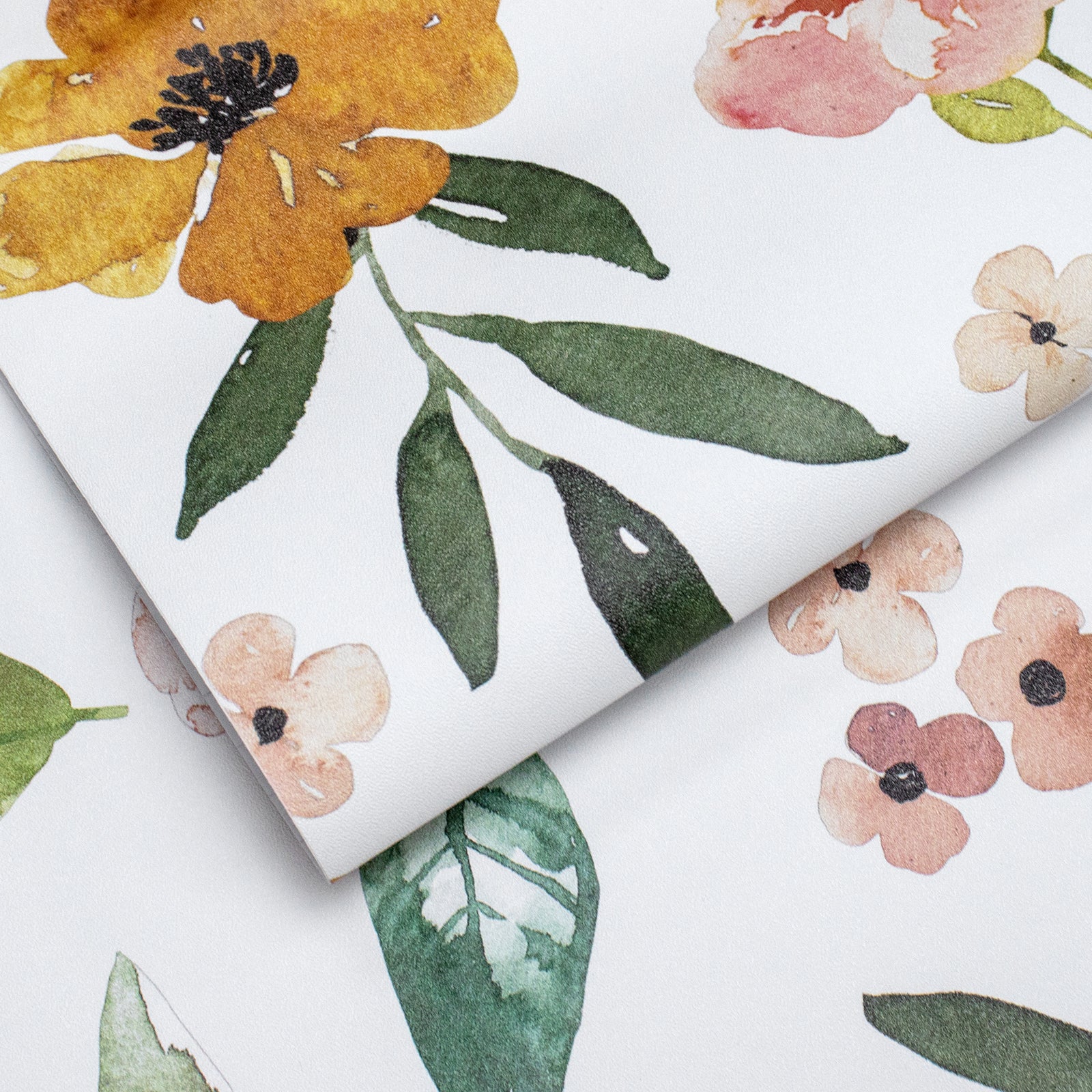 HaokHome 93246-2 White Floral Removable Wallpaper Peel and Stick Cute Flower Leaf Wall Paper Rolls for Walls Self Adhesive Wallpaper