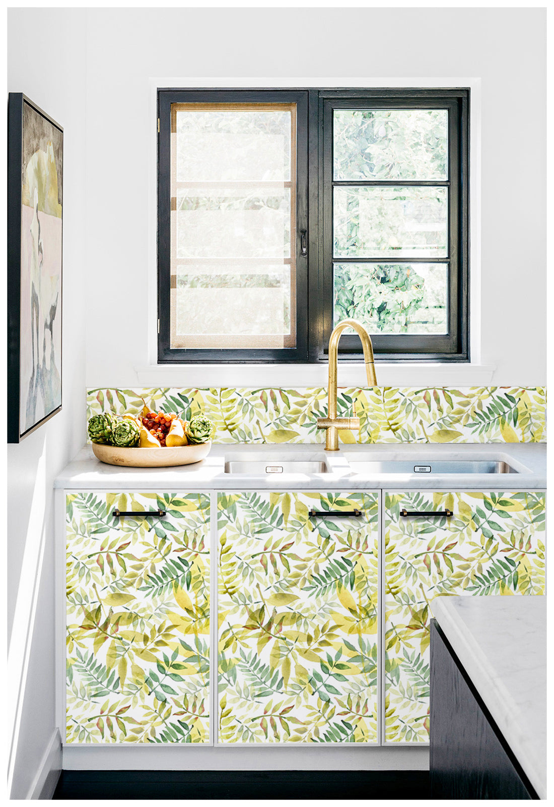 HaokHome 93034 Yellow Leaf Peel and Stick Wallpaper Leaves Wall Paper Modern Self Adhesive Decorative Watercolor Contact Paper