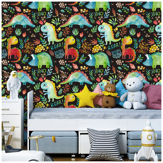 HaokHome 99034 Cartoon Peel and Stick Wallpaper Self Adhesive Dinosaurs Contact Paper