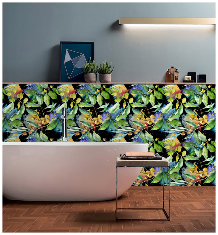 Abstract Tropical Leaves Stick on Peel and Stick Wallpaper Removable Contactpaper