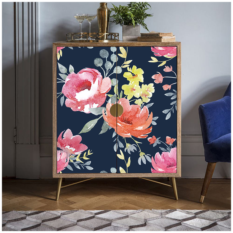 Watercolor Floral Wallpaper Peony Wallpaper Pink Orange Flower Wall Paper for Wall Decoration