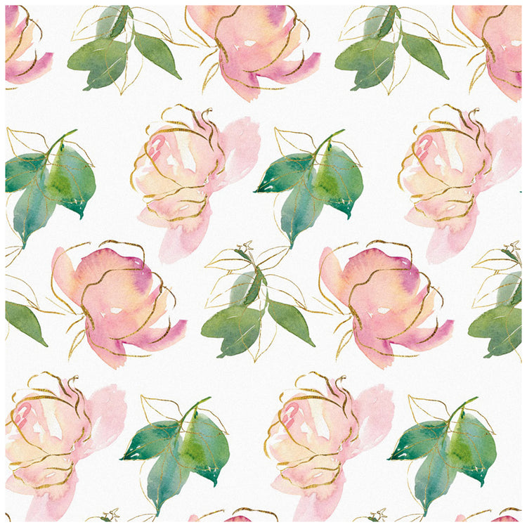 Peel and Stick Wallpaper Floral Pink and Green for Teen Girls Bedroom, Living Room Wall Decor
