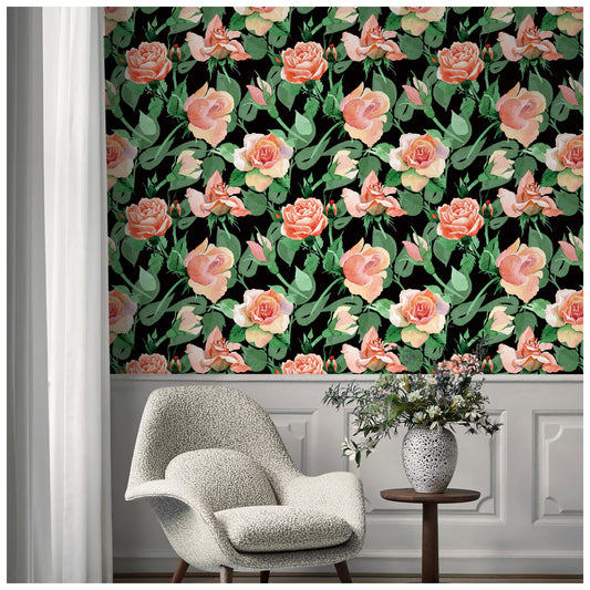 HaokHome 93120 Rose Wallpaper Peel and Stick Floral Wallpaper Large Flower Contact Wall Paper