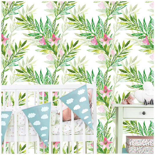 HaokHome 93081 Leaves Peel and Stick Wallpaper Removable Vinyl Self Adhesive Home Decor Wallpaper