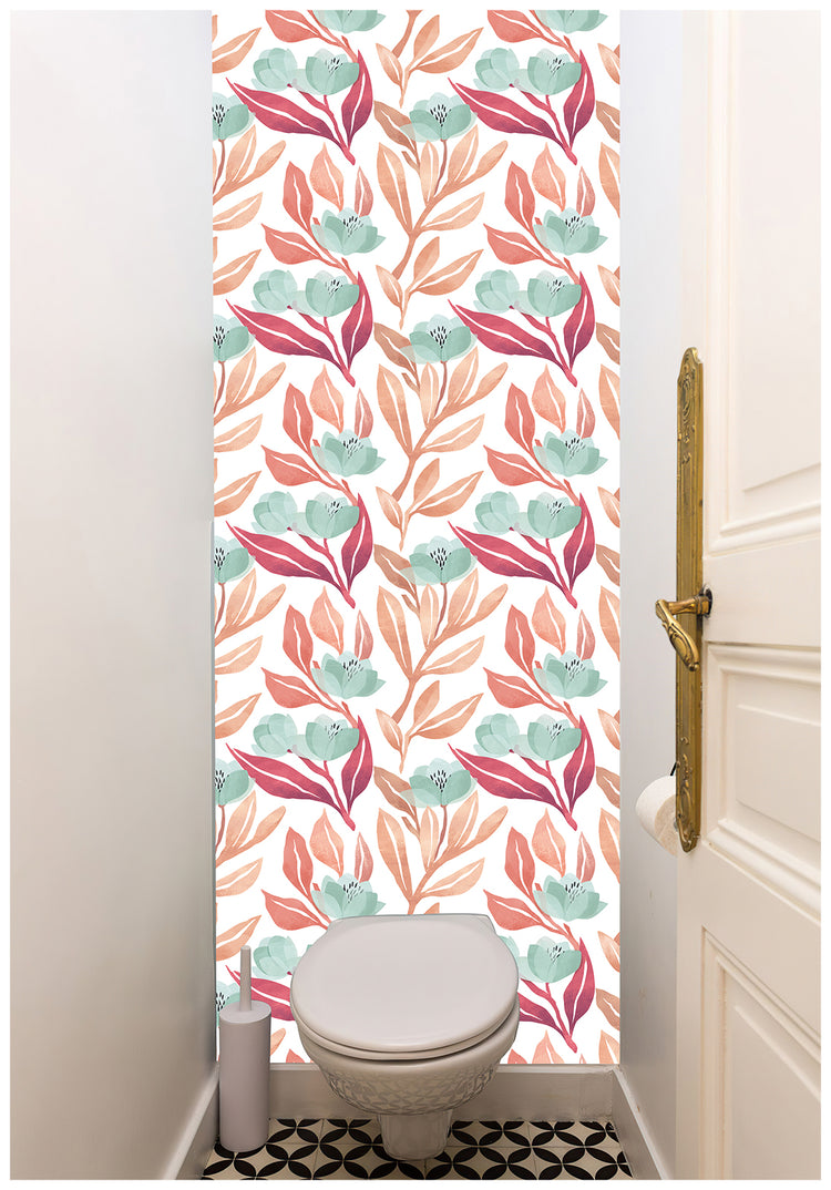 Floral Leaves Peel and Stick Wallpaper Home Wall Removable  Wall Decorations