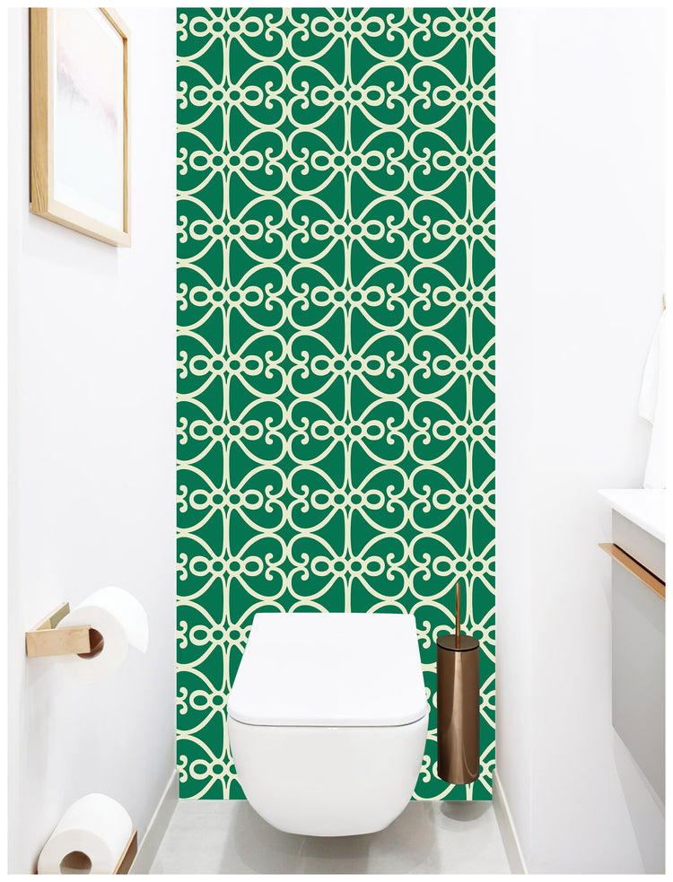 Teal/Cream Geometric Peel and Stick Wallpaper Home Wall Removable  Decorations