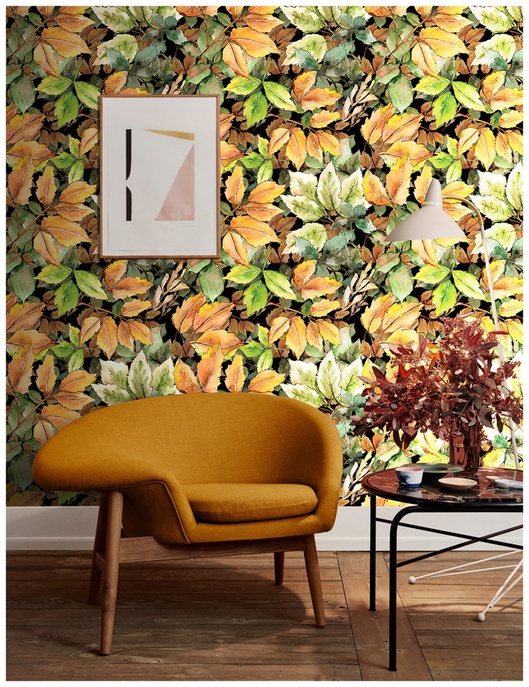Maple Leaf Rose Peel and Stick Wallpaper Fall Decor Removable Self Adhesive Wallpaper